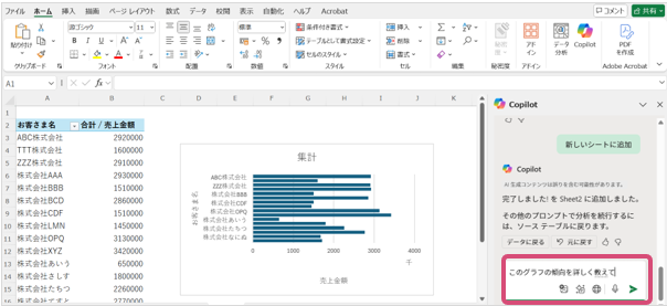 【Copilot in Excel】グラフの作成と分析４